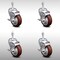 Service Caster 4 Inch SS Maroon Polyurethane Swivel 10mm Threaded Stem Caster Set Brake SCC SCC-SSTS20S414-PPUB-MRN-TLB-M1015-4 - alternate 1